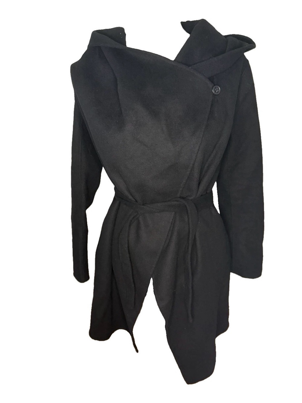Soia Kyo samia black Wrap Belted Women's Dress Coat, XS